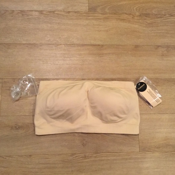 NWT Truekind Beige Wireless Strapless Bandeau Bra Size Large - Picture 5 of 7